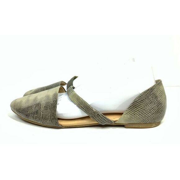 Lucky Brand Snakeskin Print Slip On Mutli Gray Flats Shoes Single Strap Women 9 - Picture 3 of 7